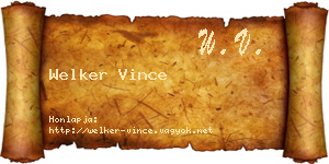 Welker Vince névjegykártya